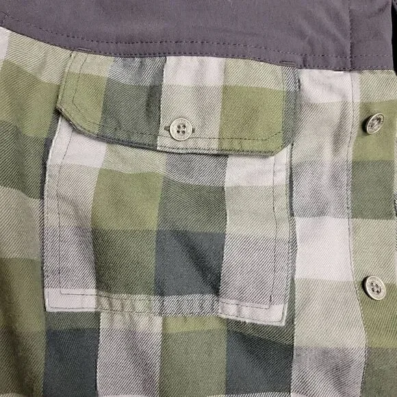 Wrangler All Terrain Gear Green Plaid Long Sleeve Lightweight Jacket or Shirt - Picture 4 of 7